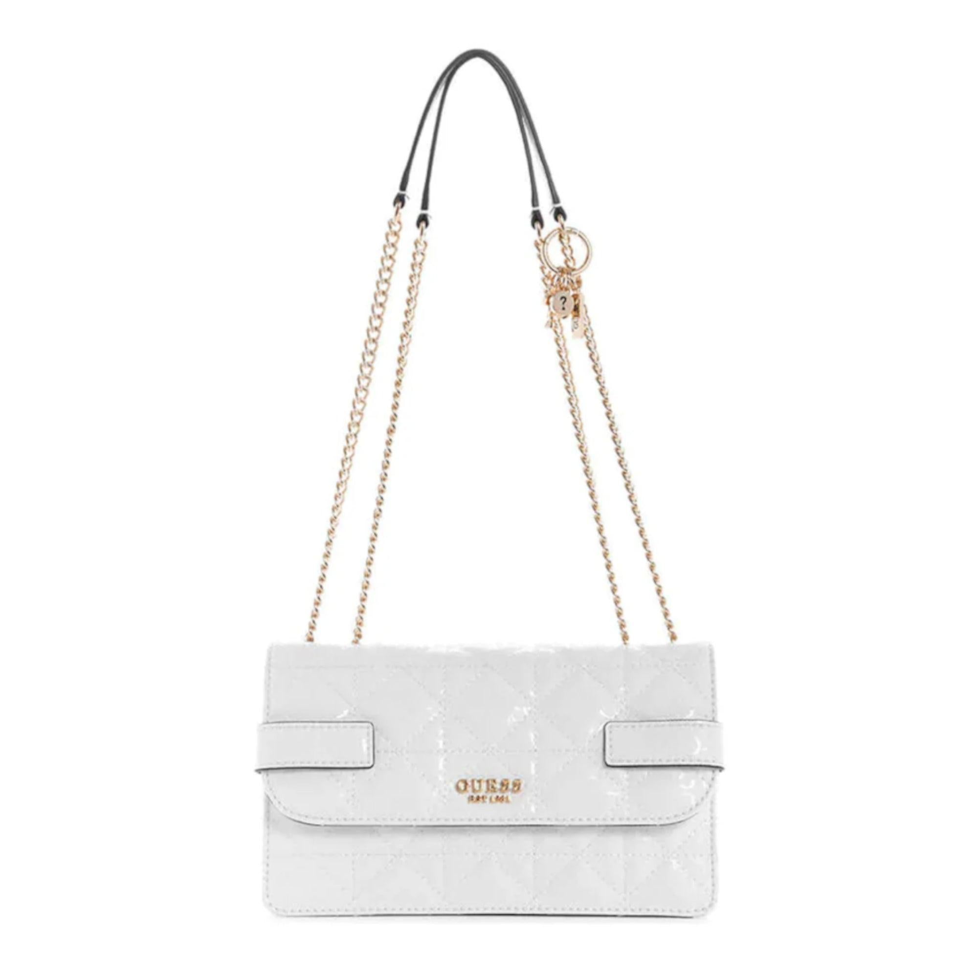 Guess Malia White Handbag — Luxury Synthetic Leather Bag for Women (25x15x9 cm).